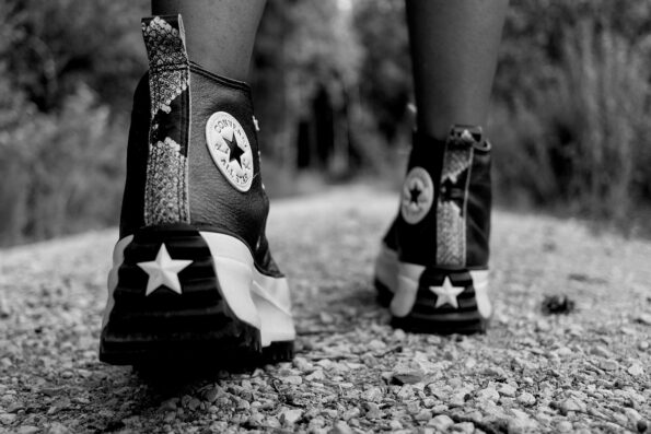 converse, shoes, forest path